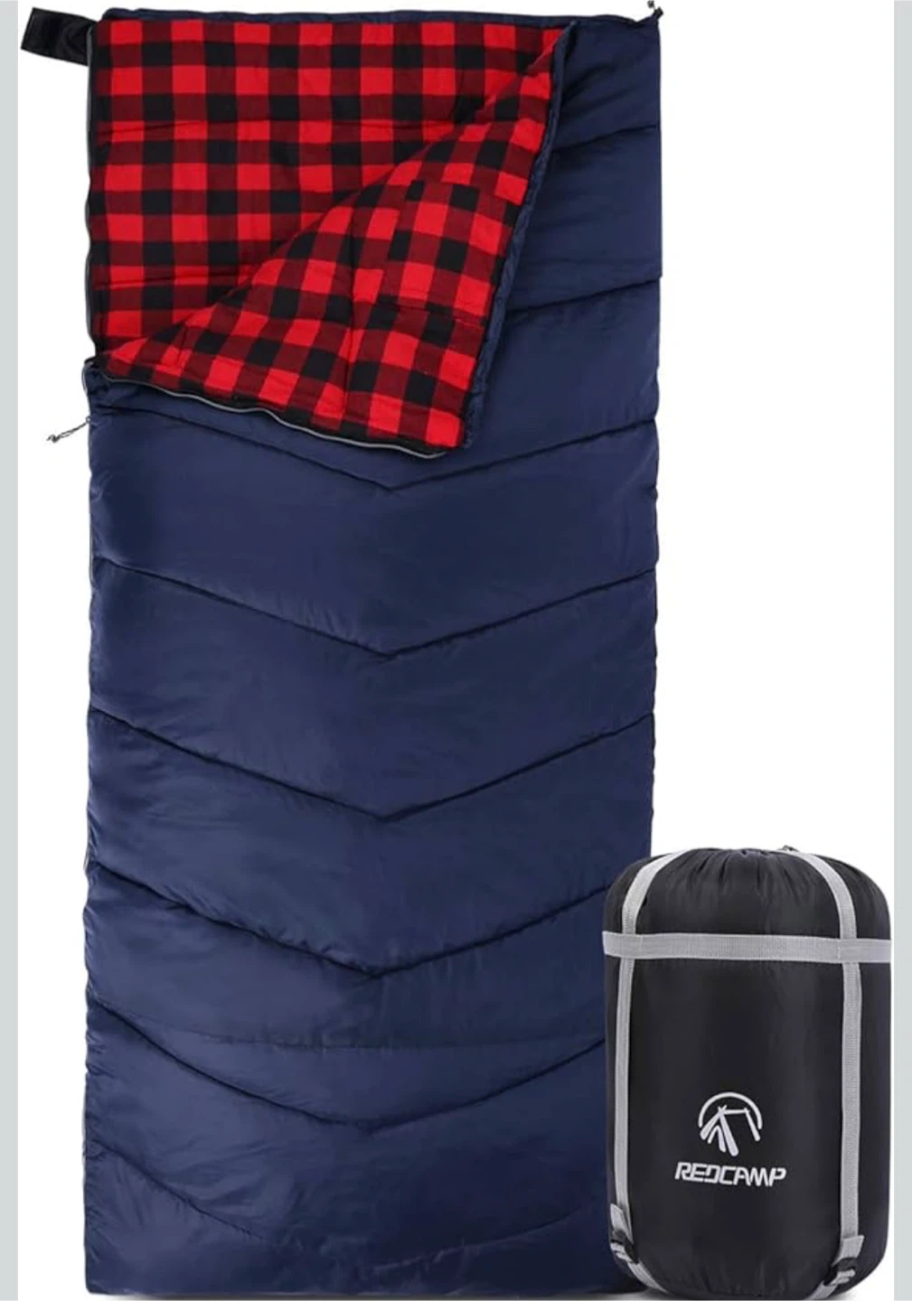 REDCAMP Flannel Sleeping Bag - Navy Blue