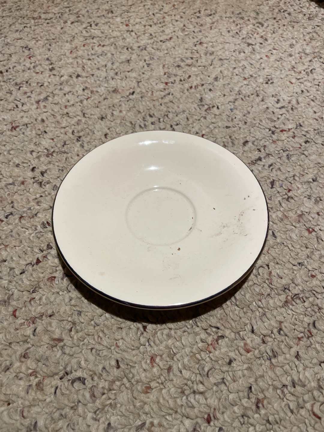 Ceramic Saucer with Dark Rim