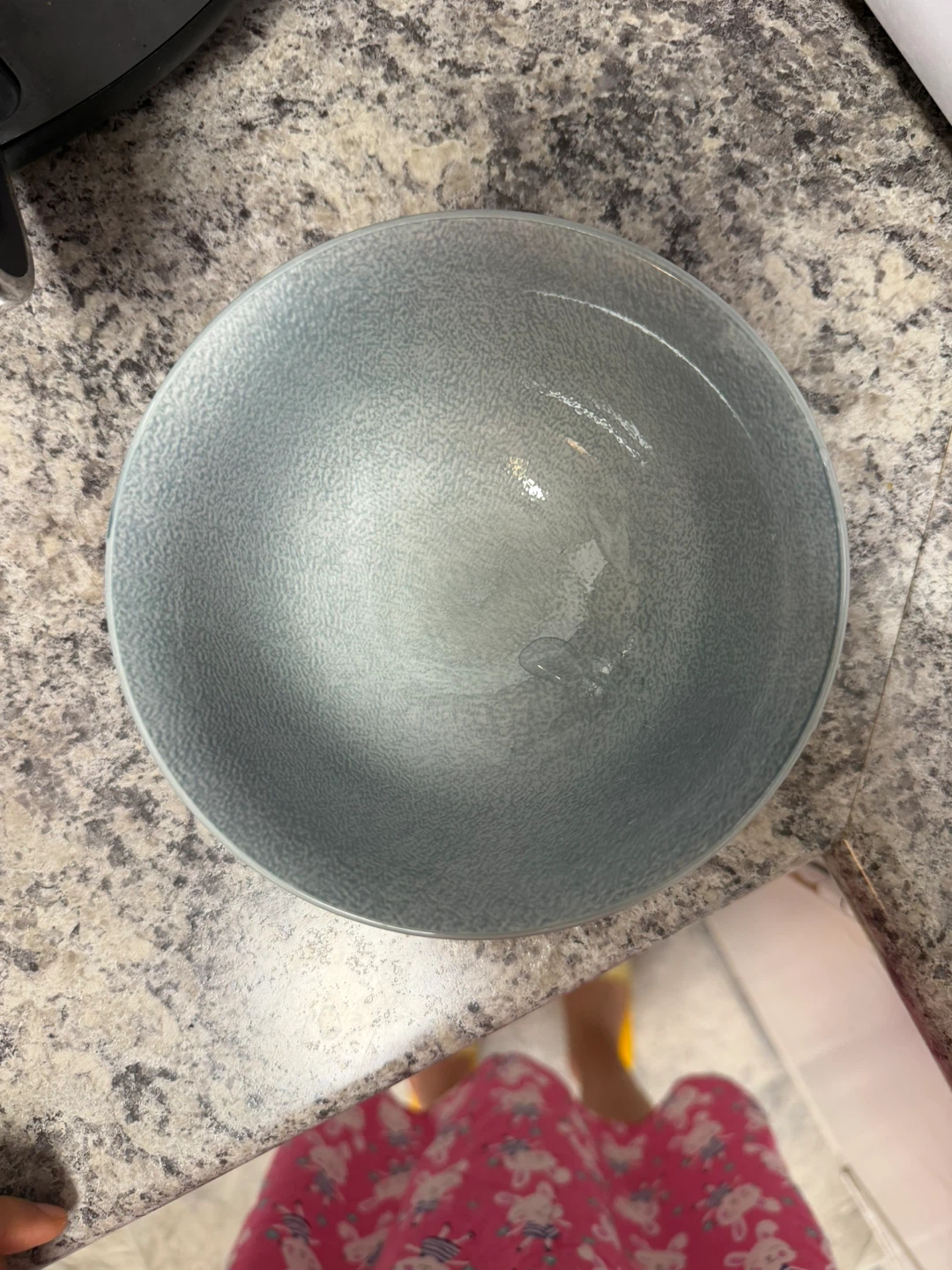 Textured blue ceramic bowl