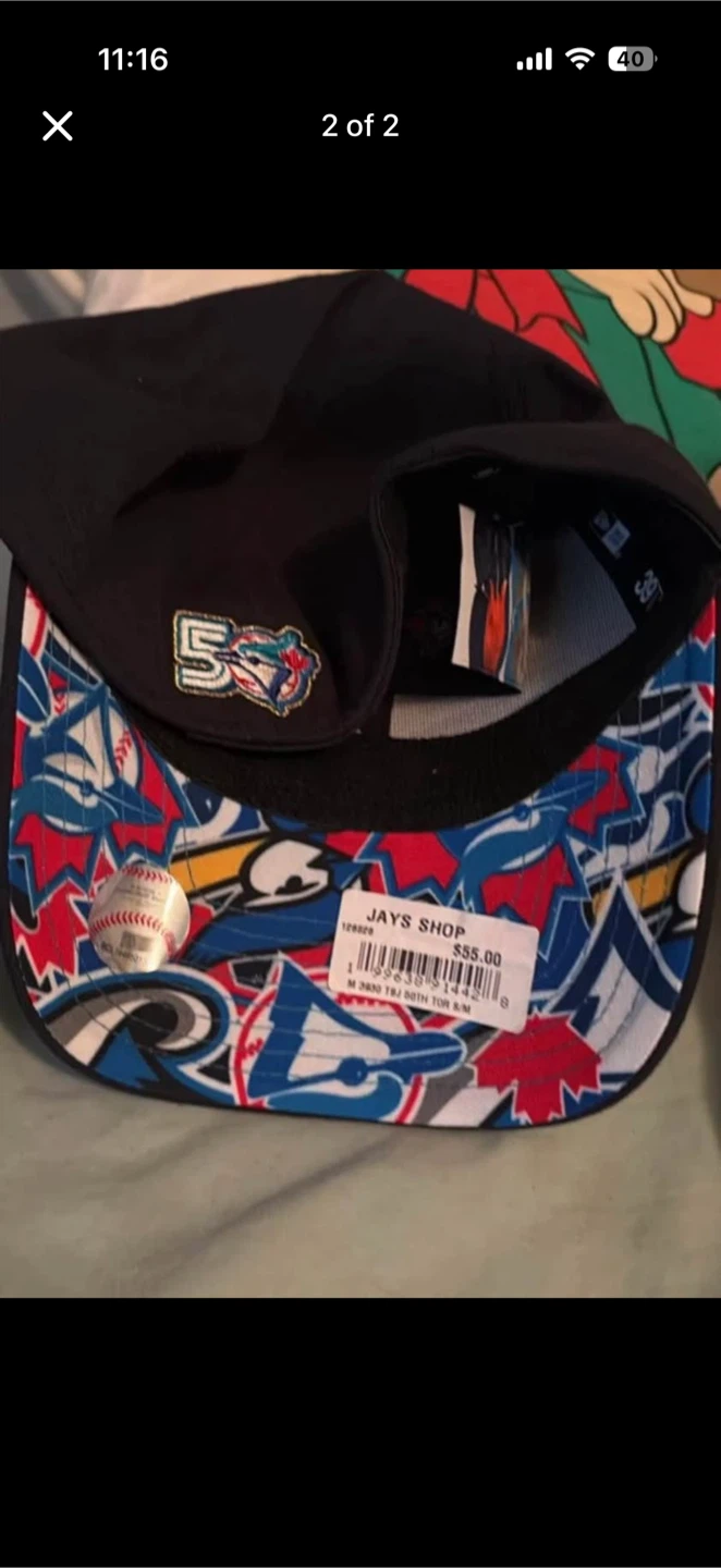 Toronto blue jays 50 anniversary hat tags on S/M - photo 2