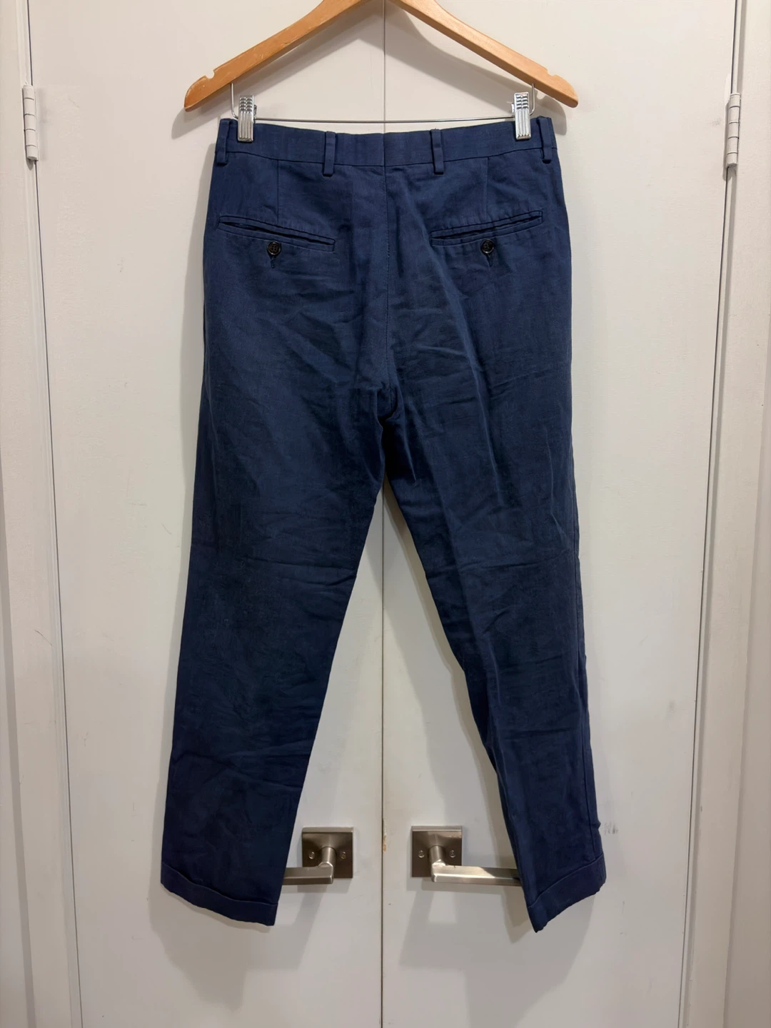 H&M Navy Colour Linen Trouser - photo 2