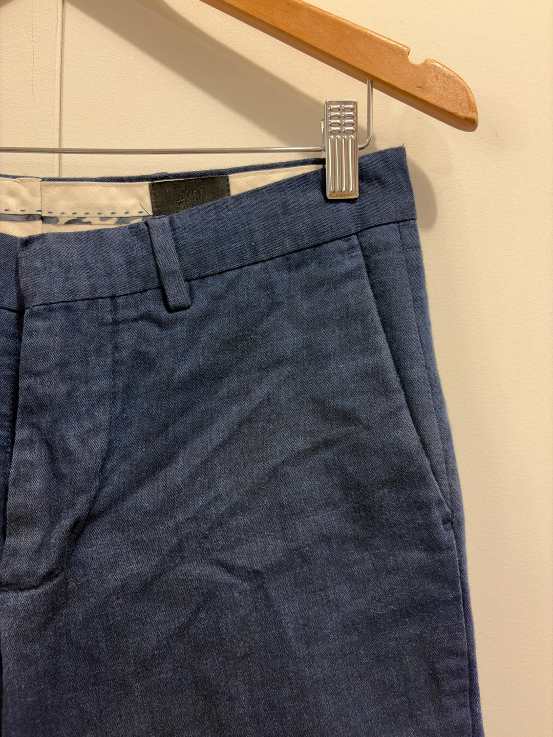 H&M Navy Colour Linen Trouser - photo 3