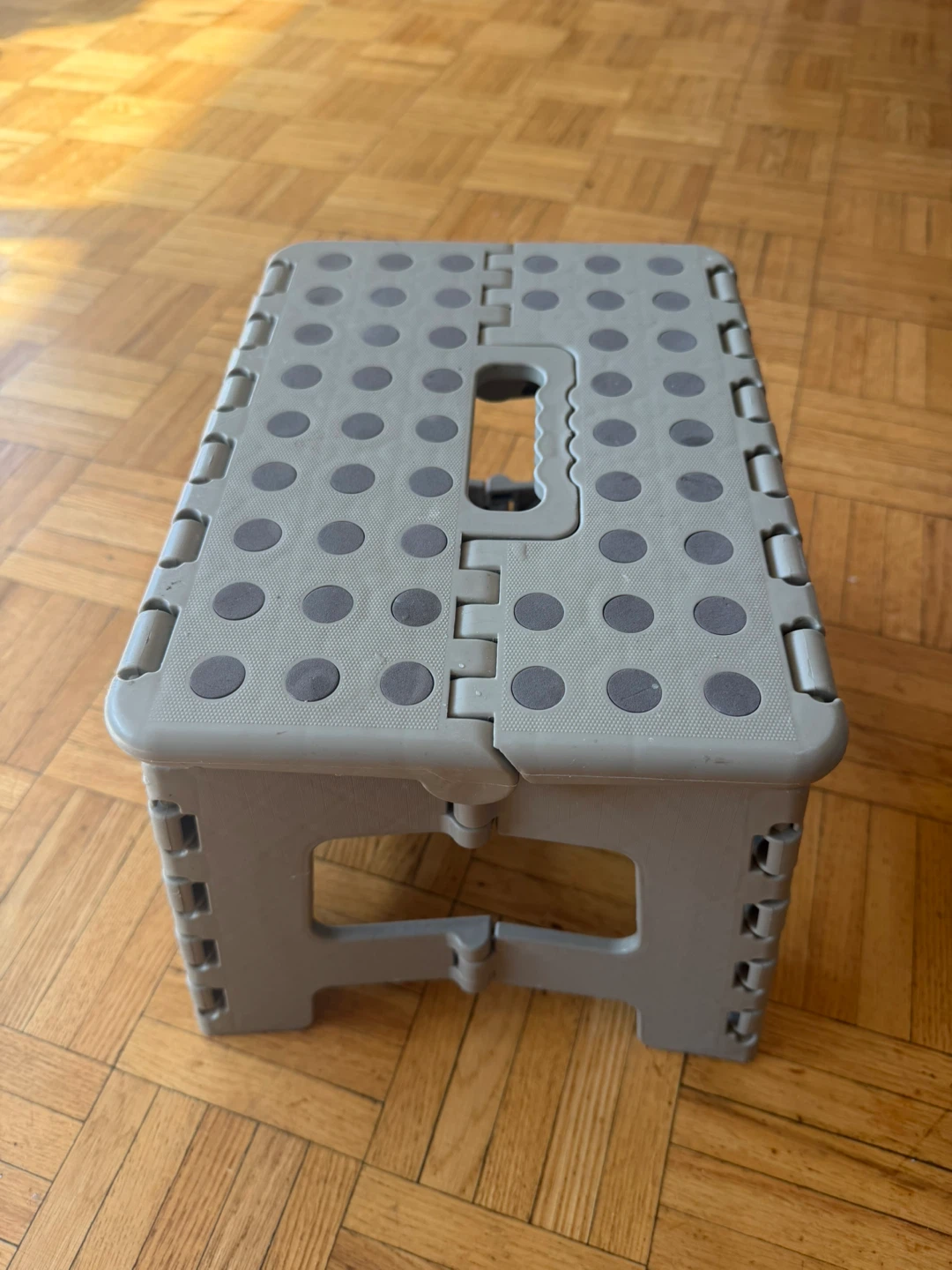 Collapsible Grey Plastic Step Stool