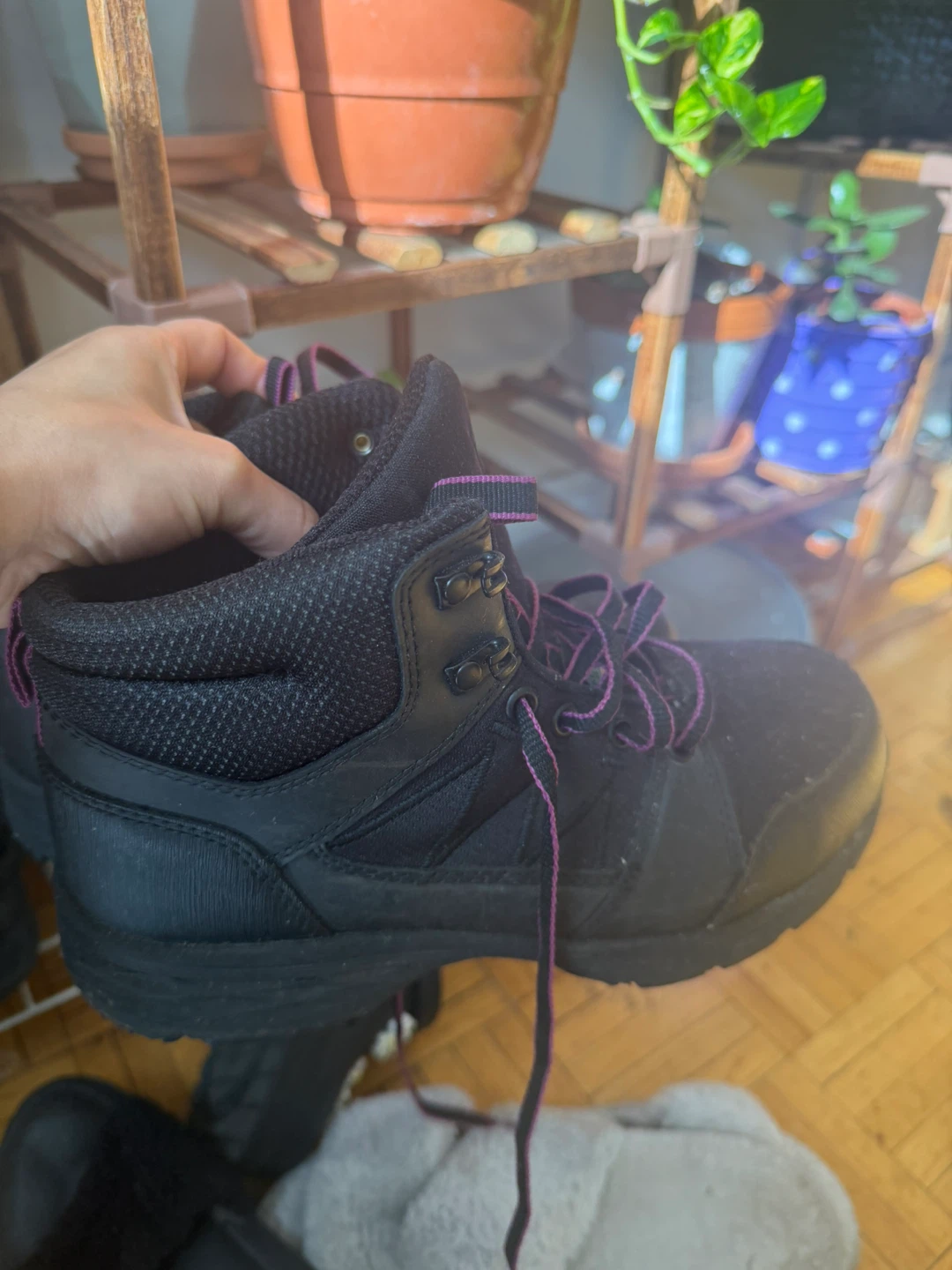 Work Black Safety Boots with Purple Accents - photo 2