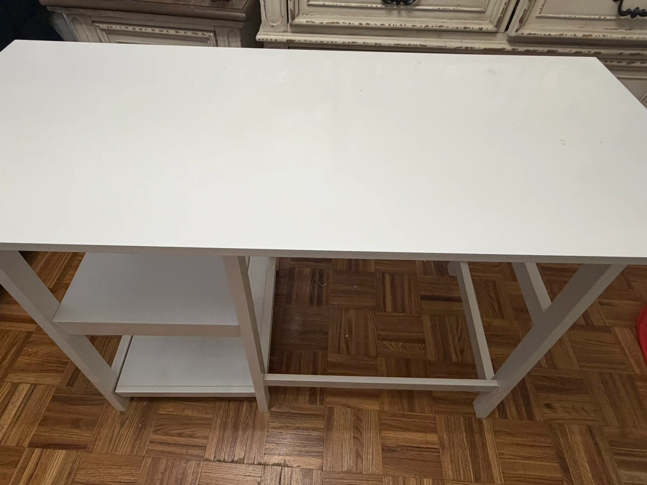 White desk with side shelves - photo 2