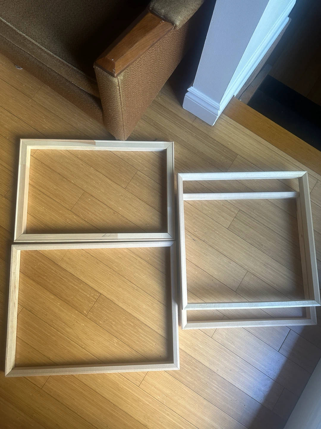 4 CUSTOM NATURAL WOOD PICTURE FRAMES PAINTING PHOTOGRAPH ART