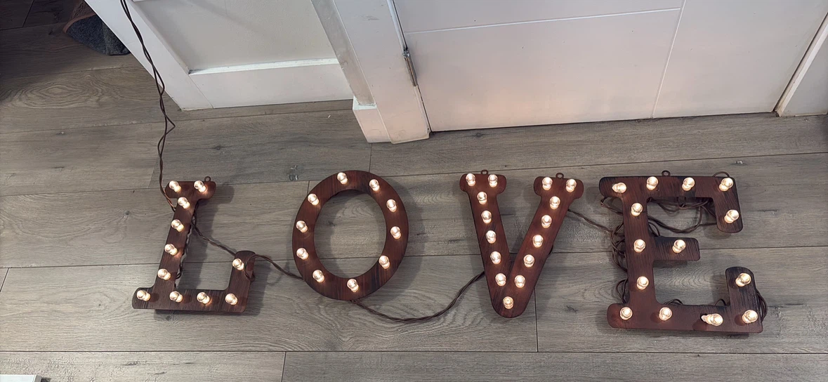 Rustic Wood LOVE Marquee Light Sign - photo 2