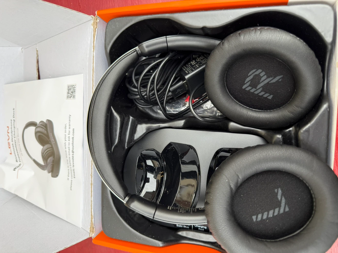 LEVN LE-HS018 Bluetooth Headphones with Charging Dock - photo 3