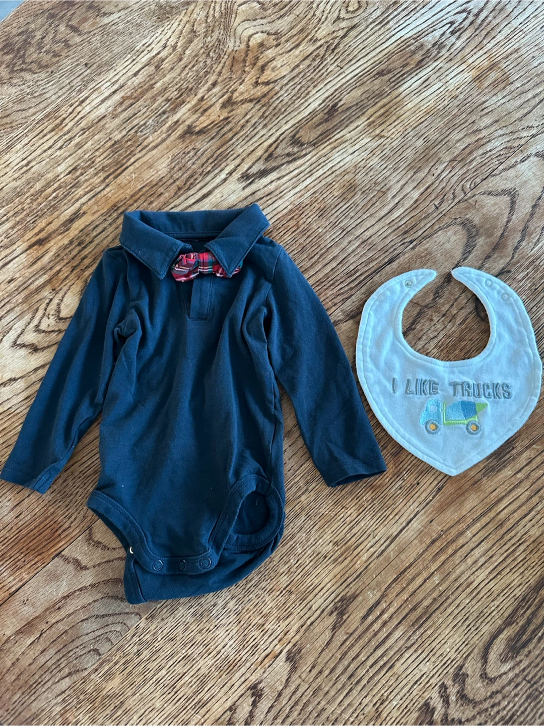 Baby Boys Long Sleeve Bodysuit and Bib Set
