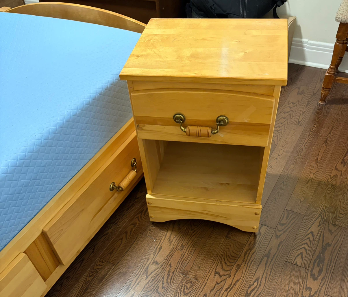 Single bed frame with headboard and matching nightstand - photo 3