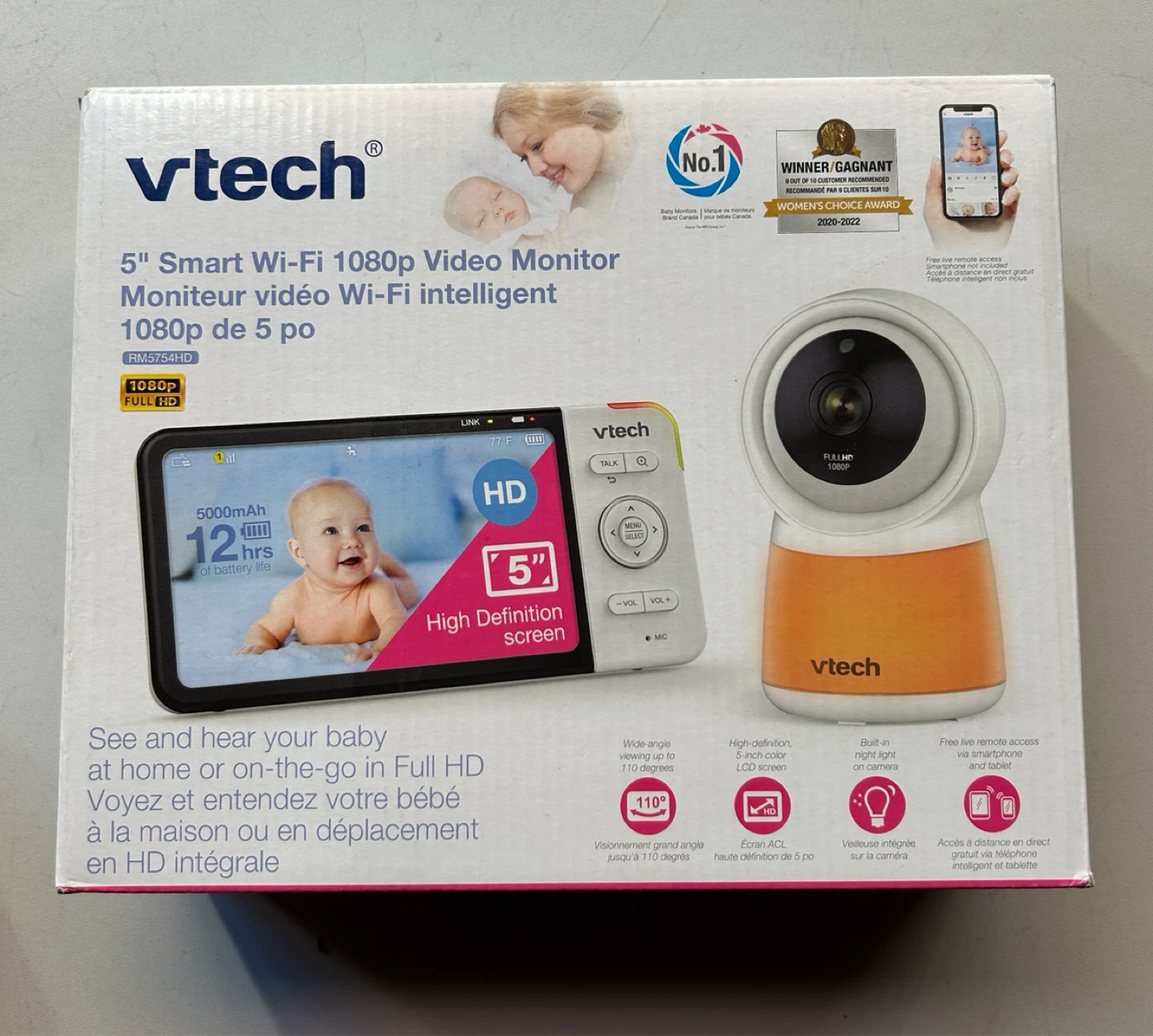 VTech 5" Smart Wi-Fi 1080p Video Monitor RM5754HD
