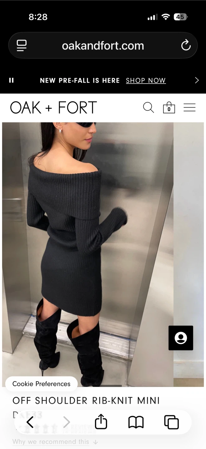 Oak + Fort Off-Shoulder Rib-Knit Mini Dress