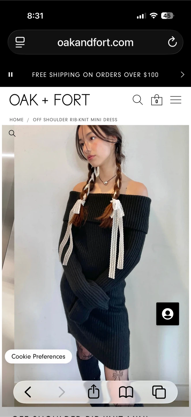 Oak + Fort Off-Shoulder Rib-Knit Mini Dress - photo 2