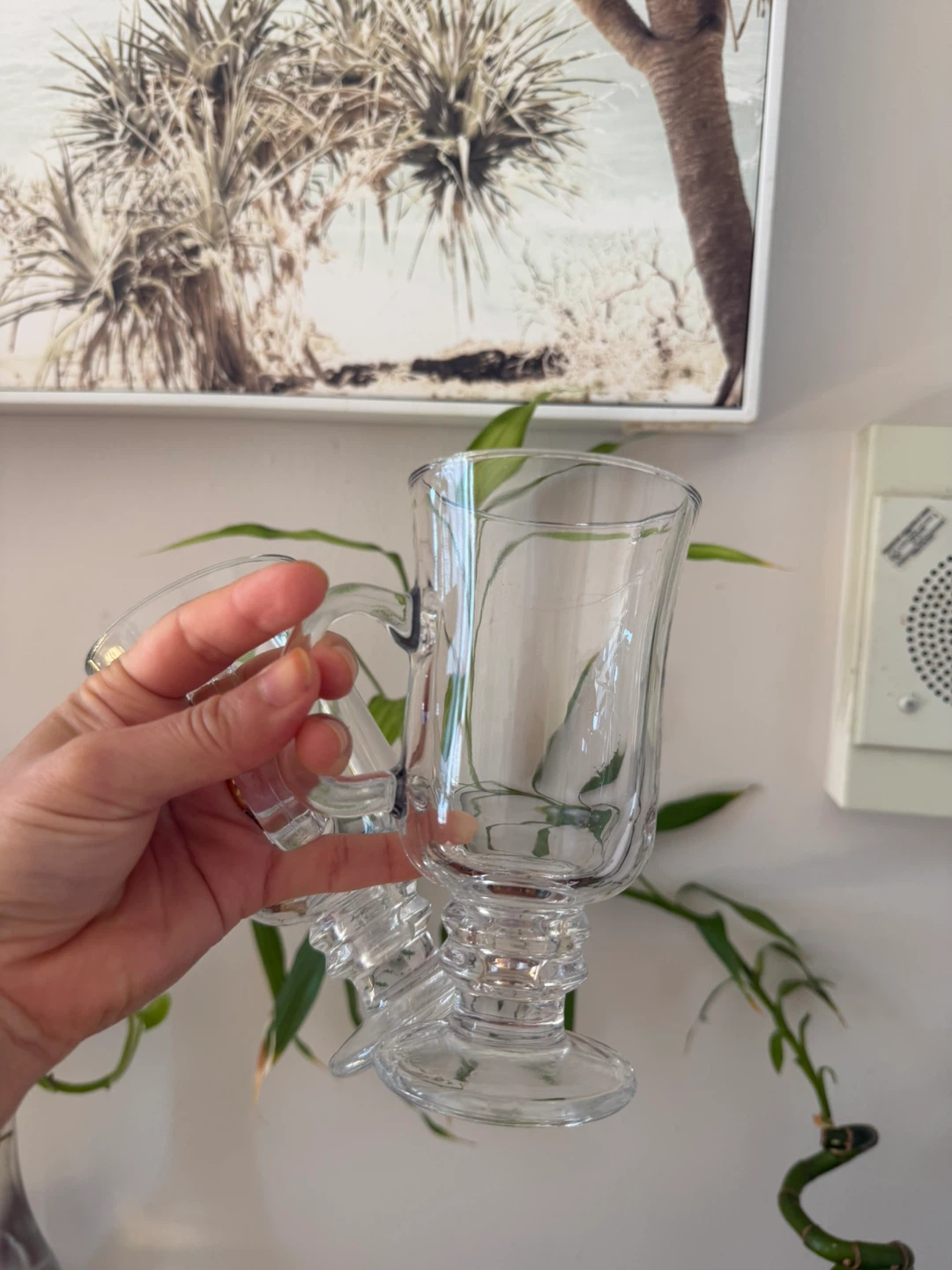 Set of two clear glass Irish coffee mugs - photo 3