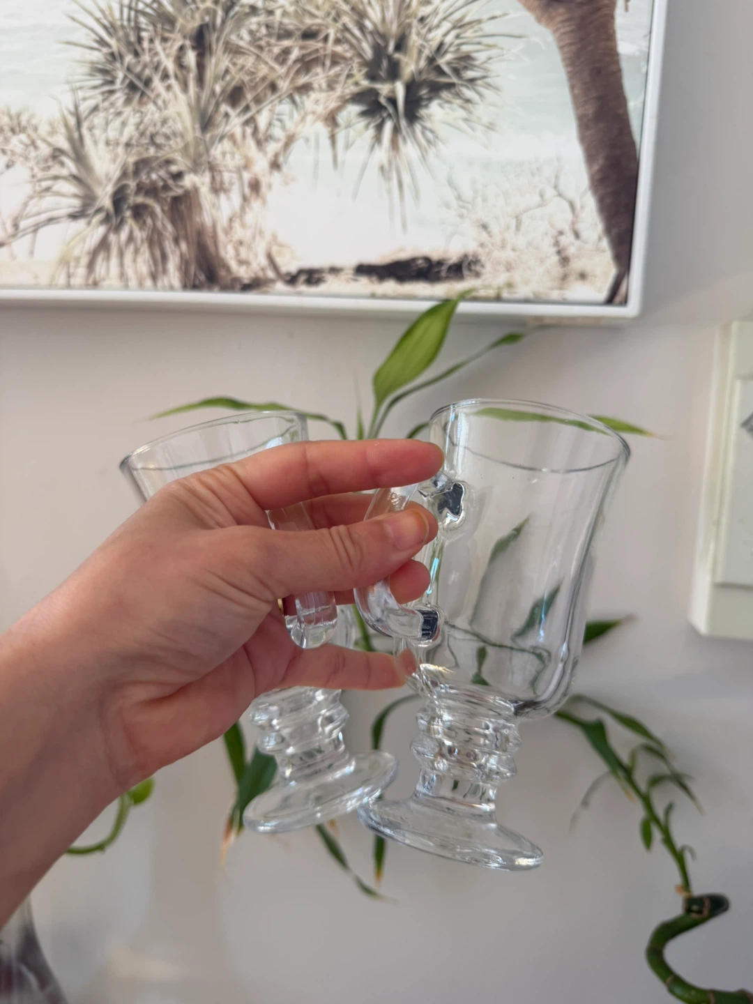 Set of two clear glass Irish coffee mugs - photo 4