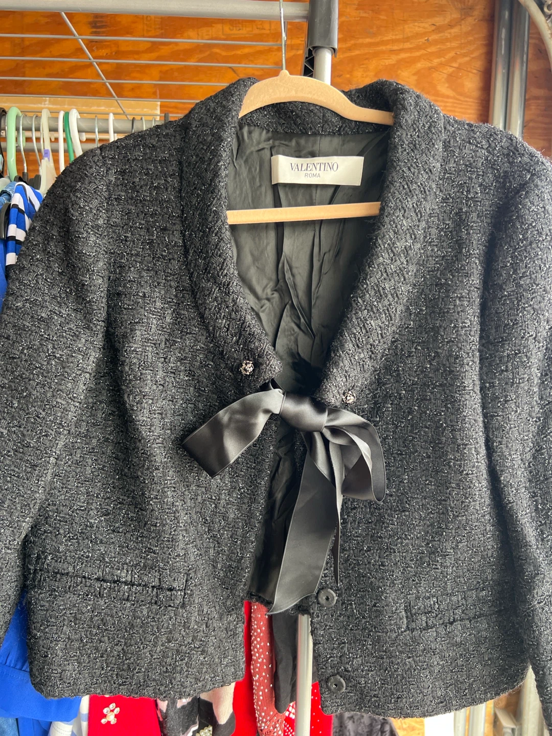 Valentino Roma Black Tweed Jacket