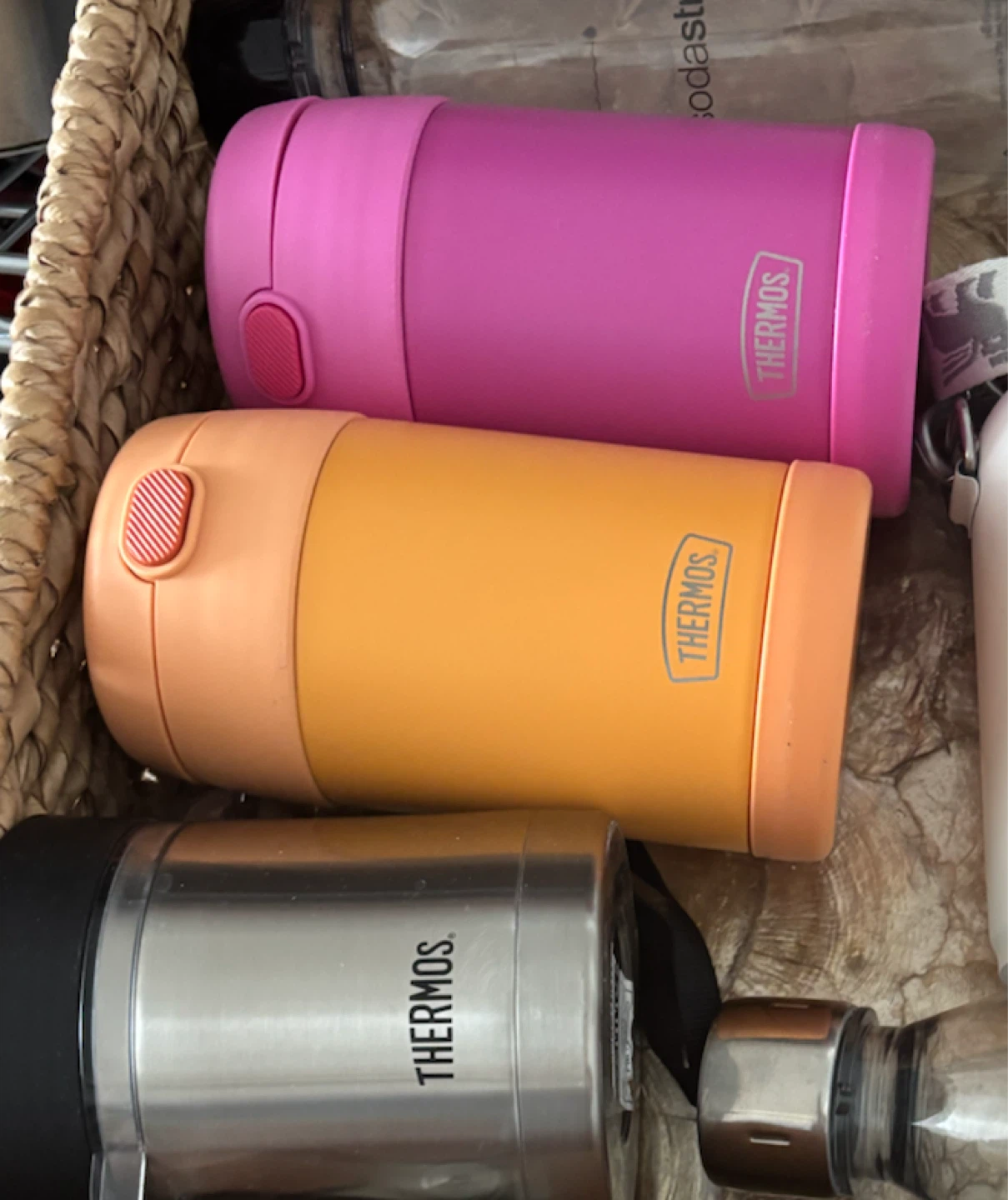 Three Thermos Insulated Food Jars with Spoons