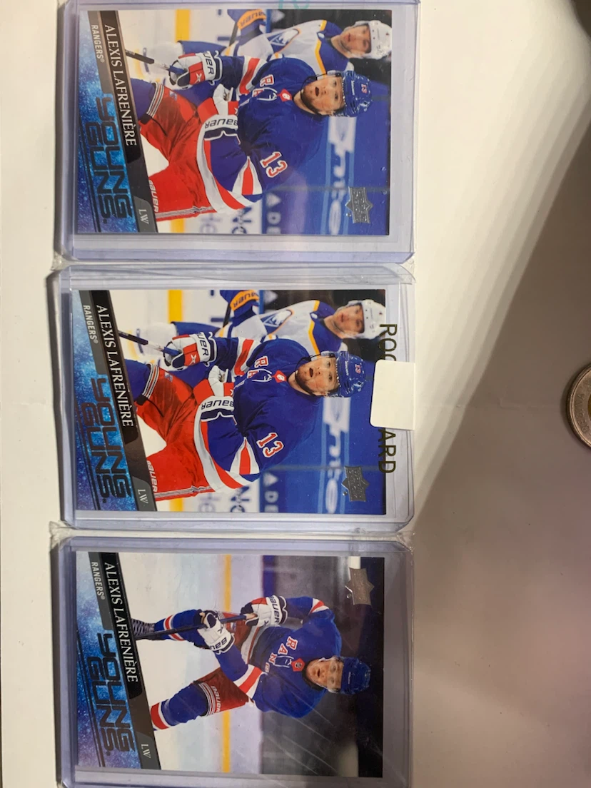3 Alexis Lafrenière Young Guns Hockey Cards