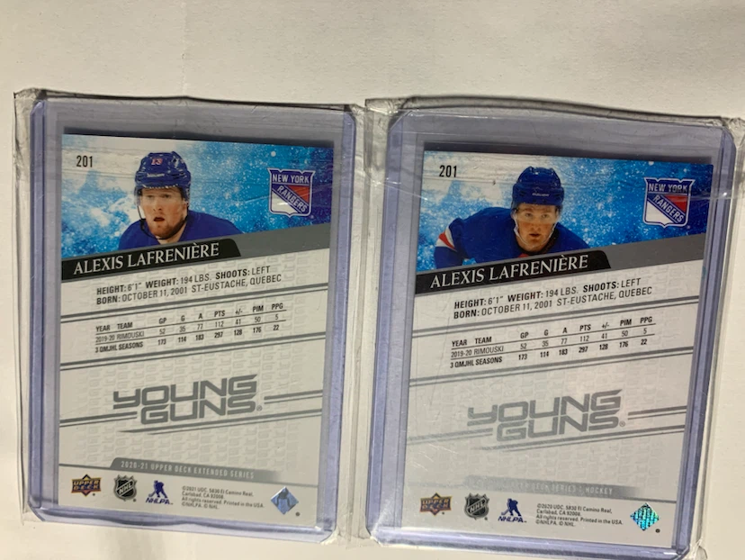 3 Alexis Lafrenière Young Guns Hockey Cards - photo 3