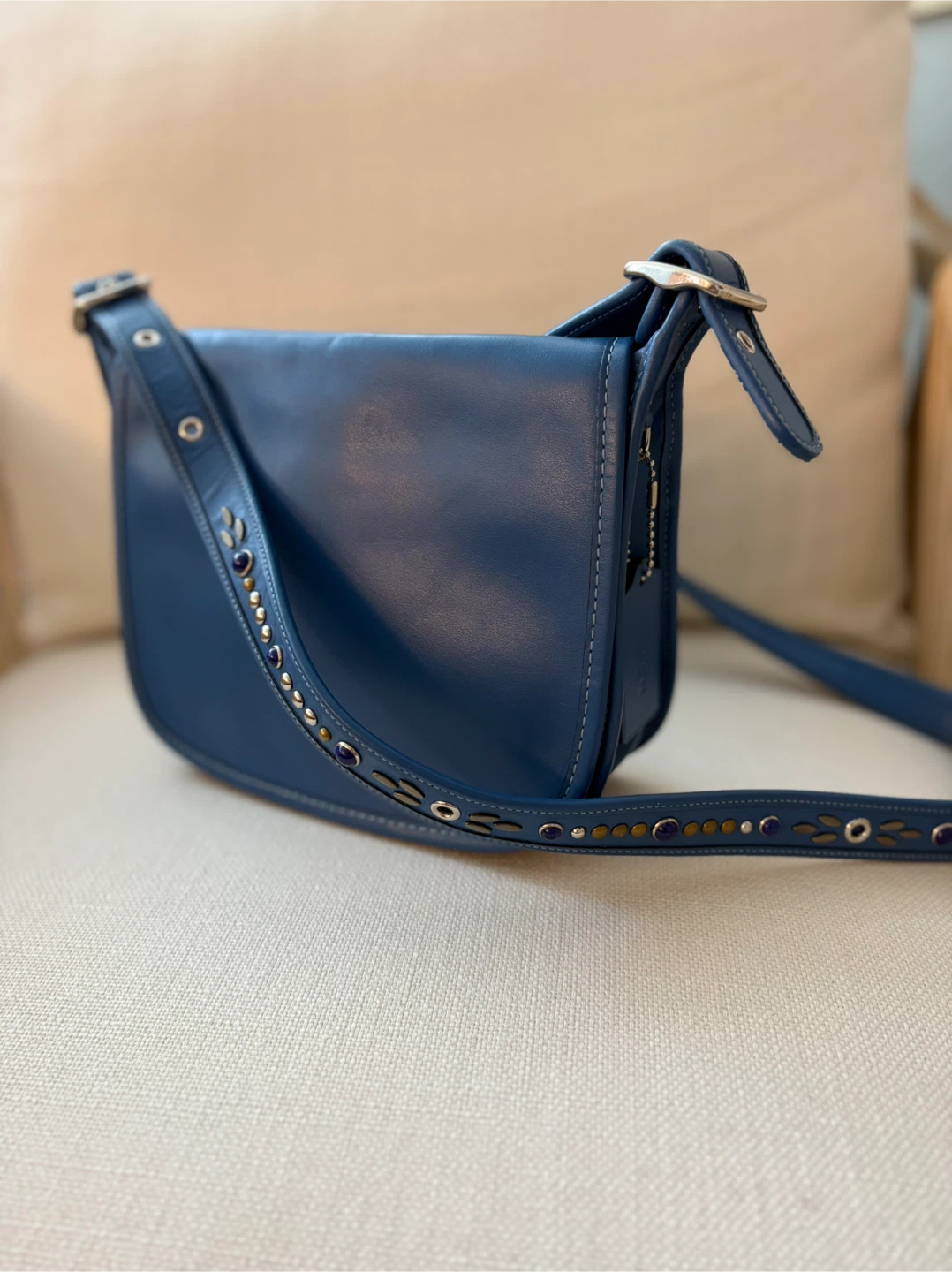 WCOACH Patricia Saddle Bag #F59380 Lapis Blue