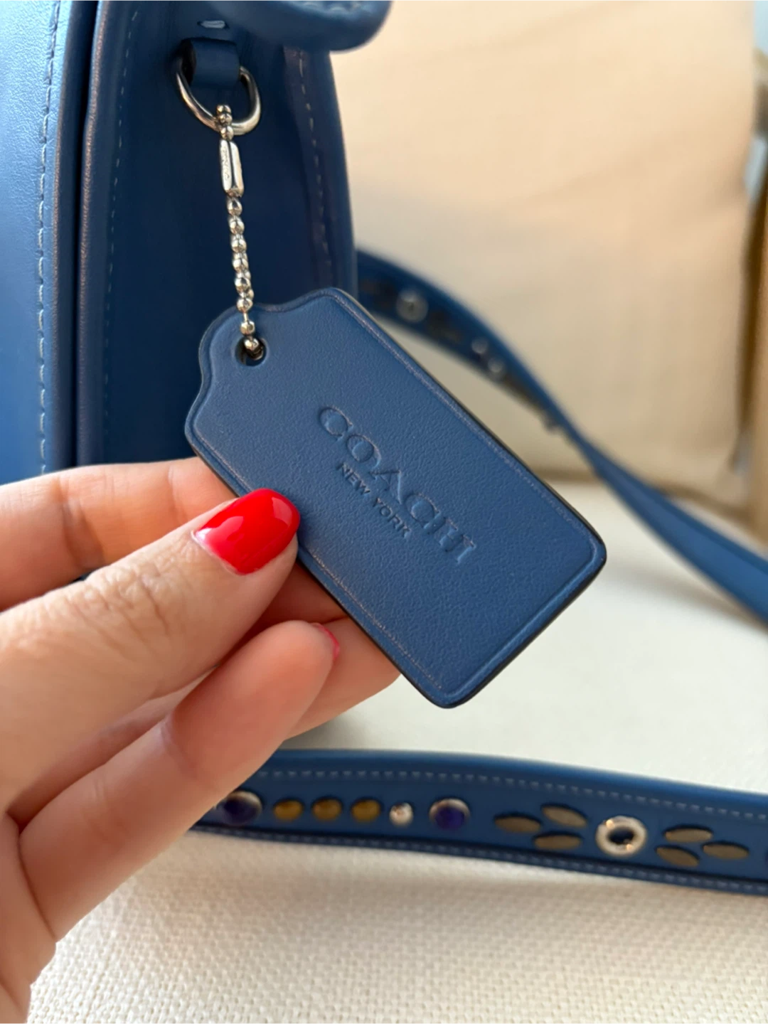 WCOACH Patricia Saddle Bag #F59380 Lapis Blue - photo 2