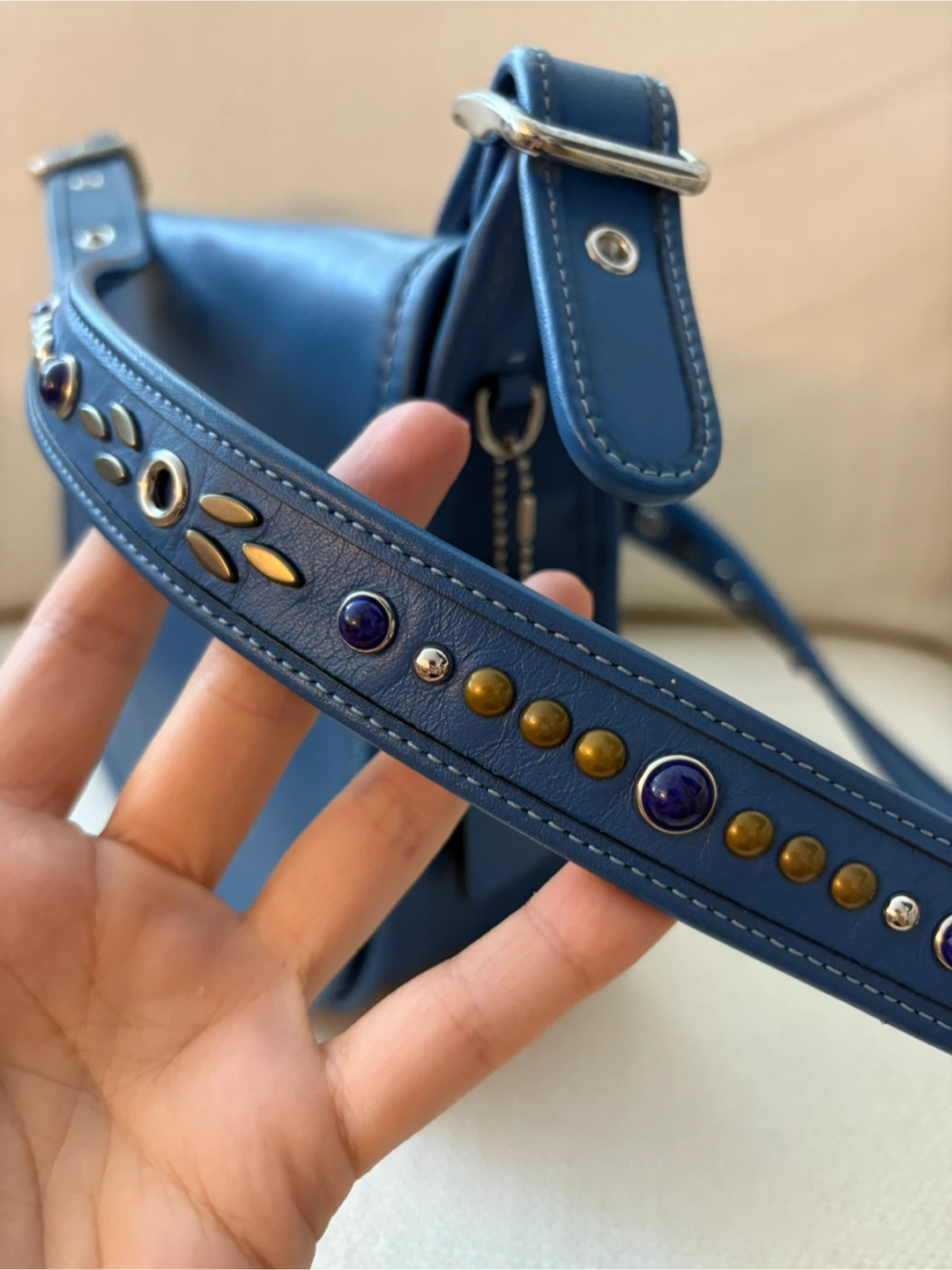 WCOACH Patricia Saddle Bag #F59380 Lapis Blue - photo 3