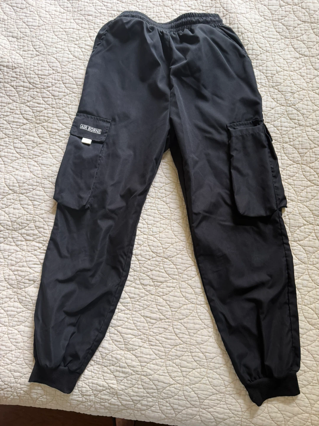 Kids Air Borne Black Cargo Joggers