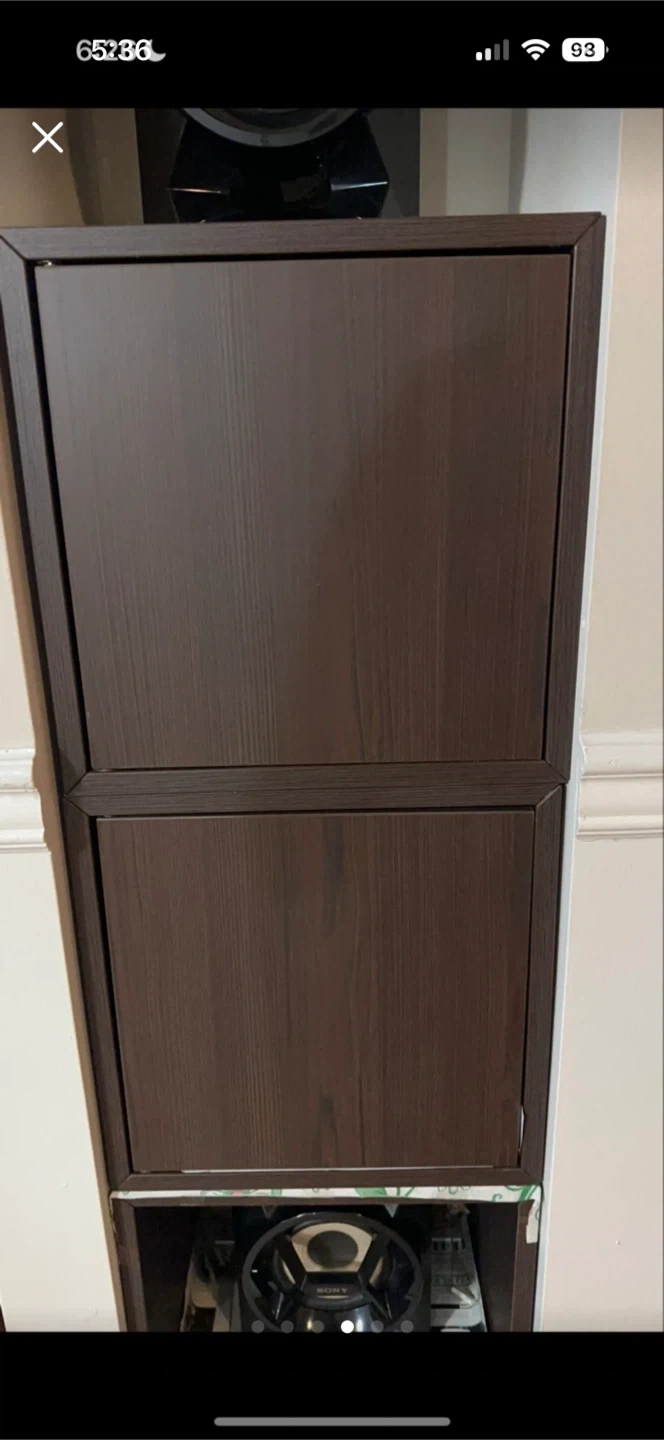 Dark Brown 2-Tier Storage Cabinet
