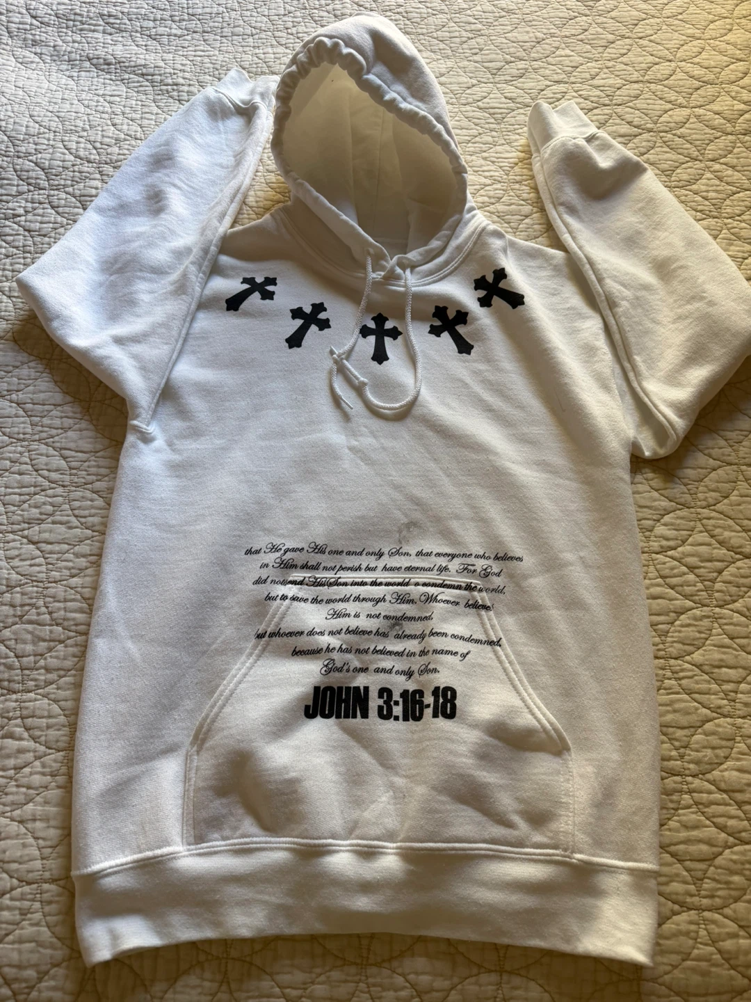 Popular Poison John 3:16-18 Hoodie White Small