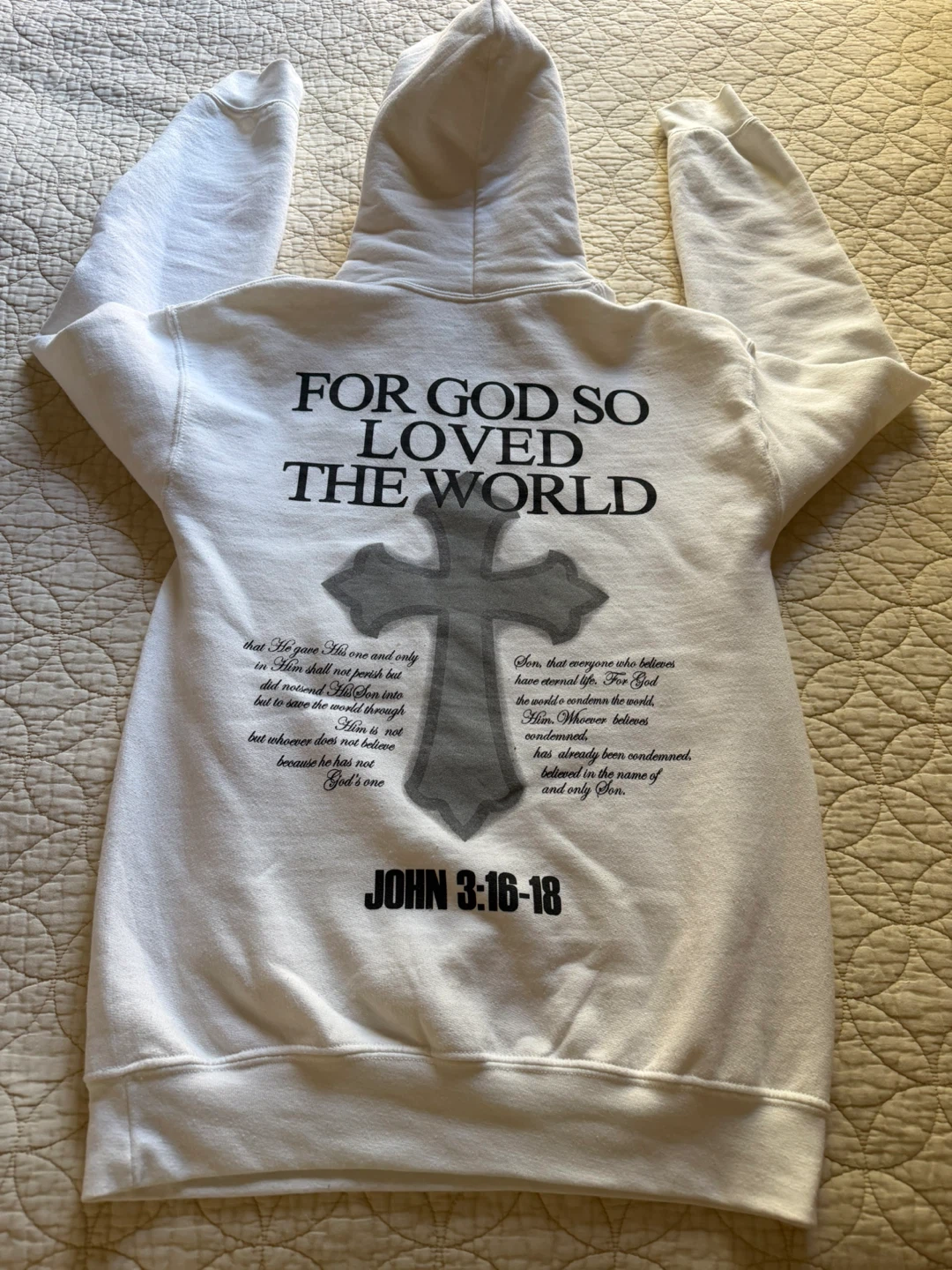 Popular Poison John 3:16-18 Hoodie White Small - photo 2