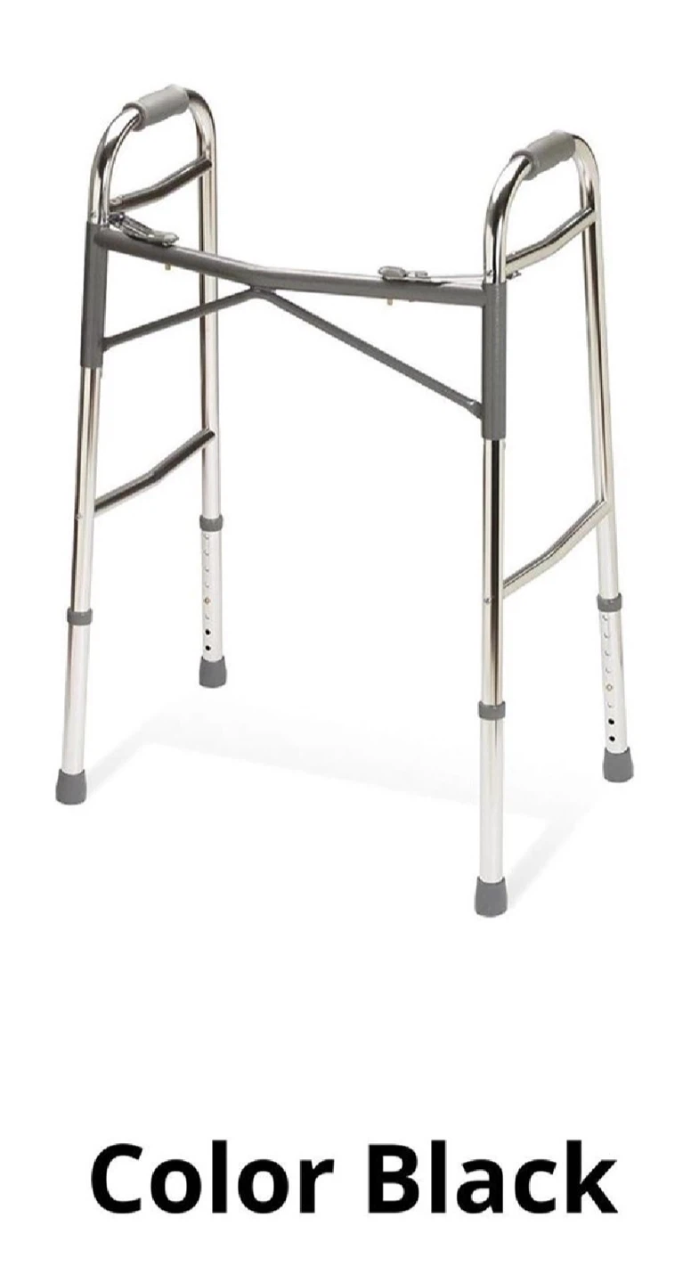 Two-Button Folding Walker, Adult, Bariatric, Adjus