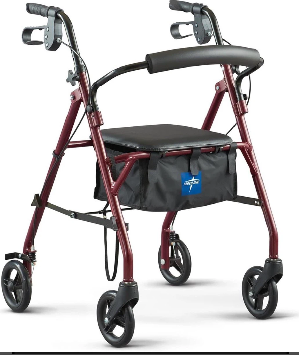 ROLLATOR, STEEL, 6" WHEELS, KD BURG