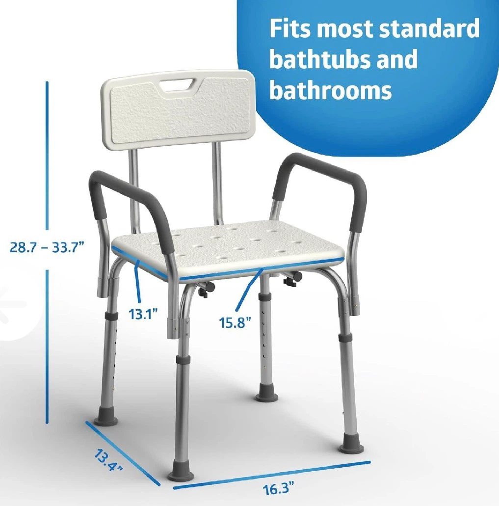 Medline Shower Chair with Backrest and Padded Armr - photo 2