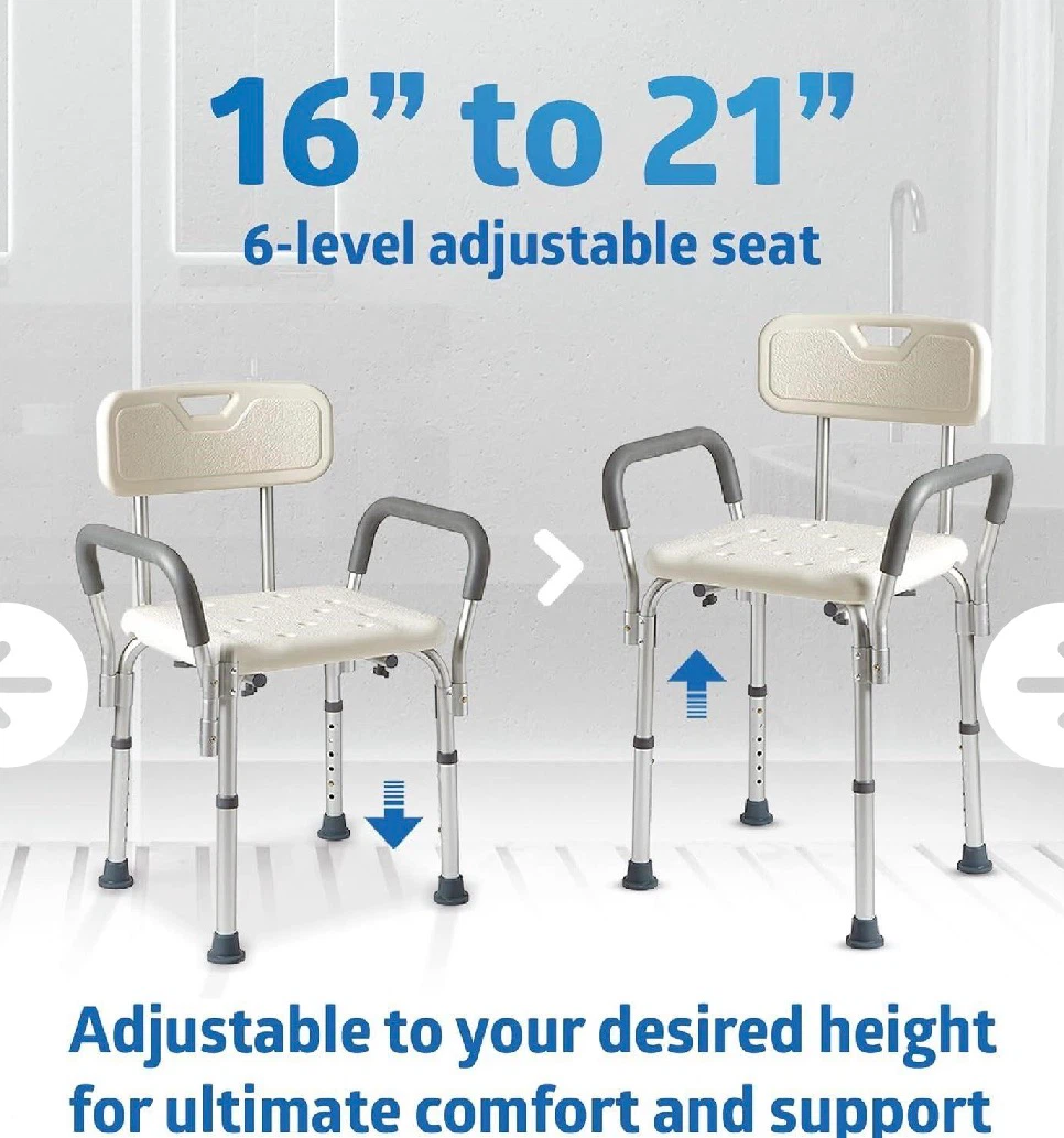 Medline Shower Chair with Backrest and Padded Armr - photo 3