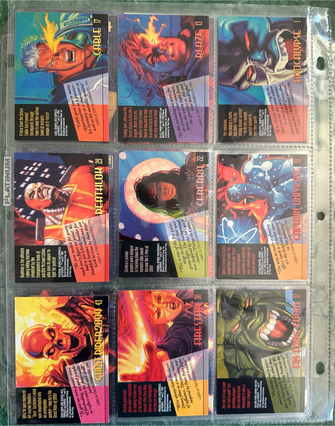 1994 Marvel Masterpieces Gold Foil Signature Series Cards - photo 2