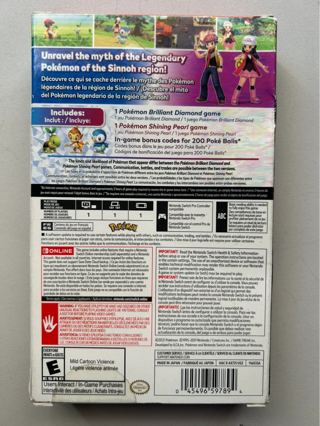 Nintendo Switch Pokemon Brilliant Diamond & Shining Pearl Pack - photo 2