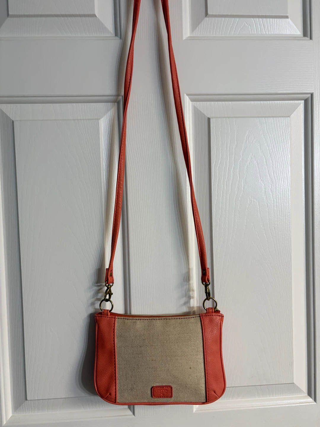Fossil Canvas and Vegan Leather Colorblock Crossbody Bag - photo 2