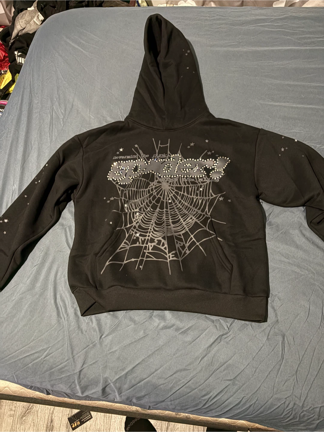 SP5DER Black Rhinestone Hoodie - photo 2