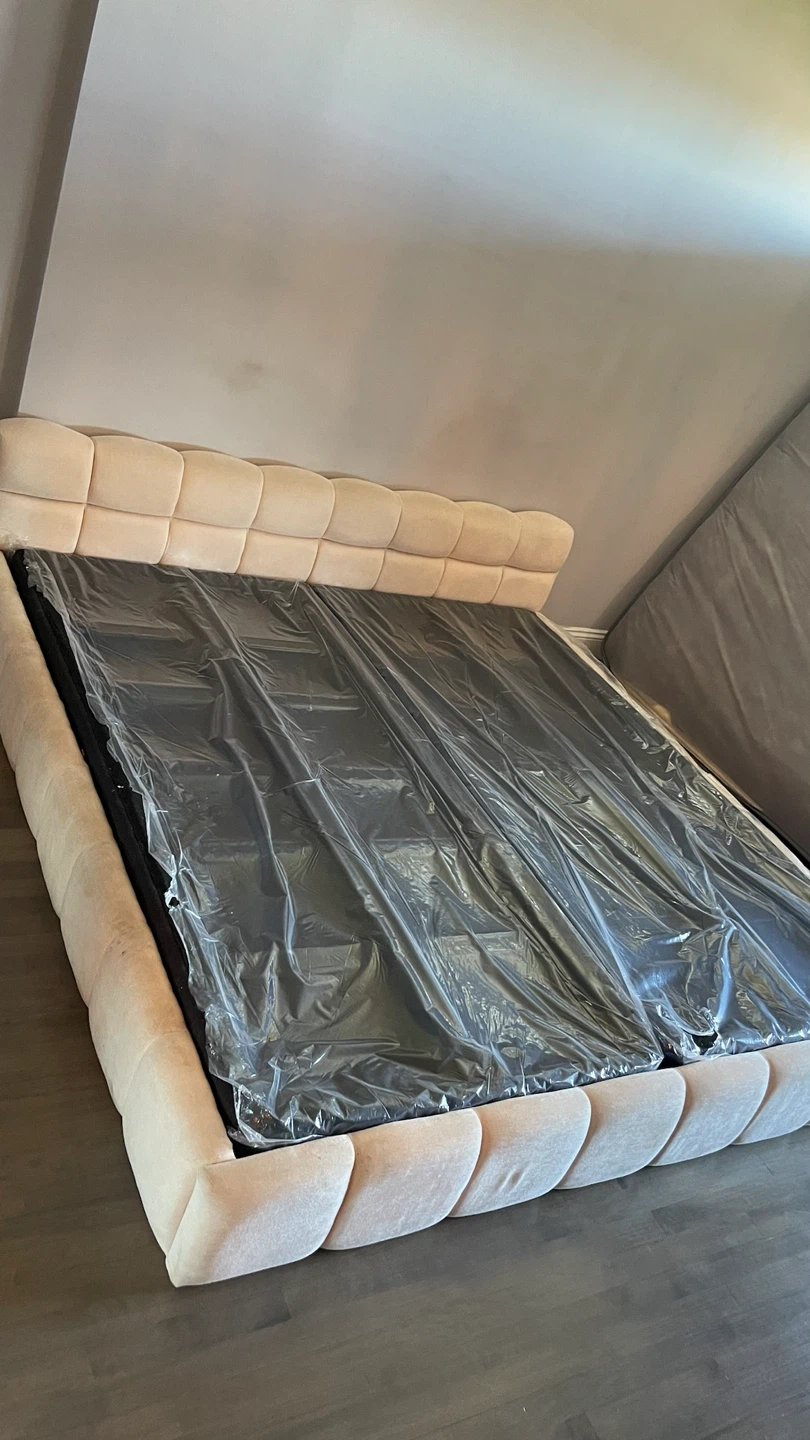 King Size Tufted Bed Frame + Box Spring $300
