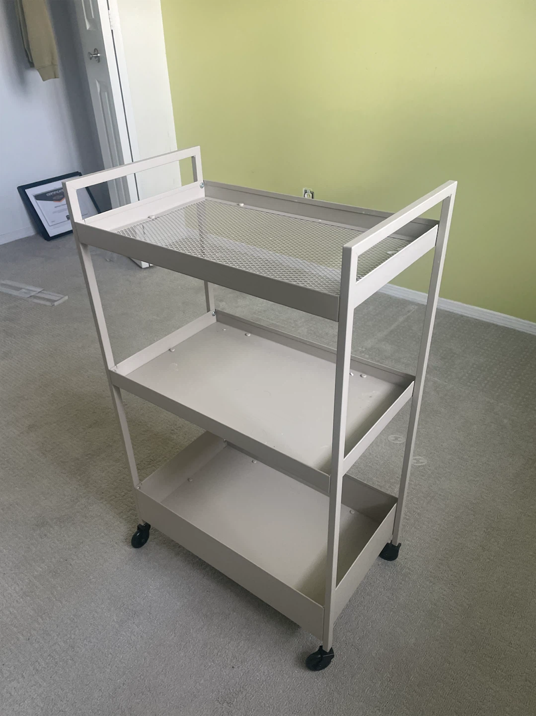 Three-Tier Metal Rolling Utility Cart