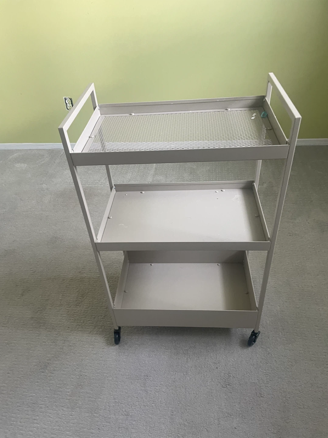 Three-Tier Metal Rolling Utility Cart - photo 2