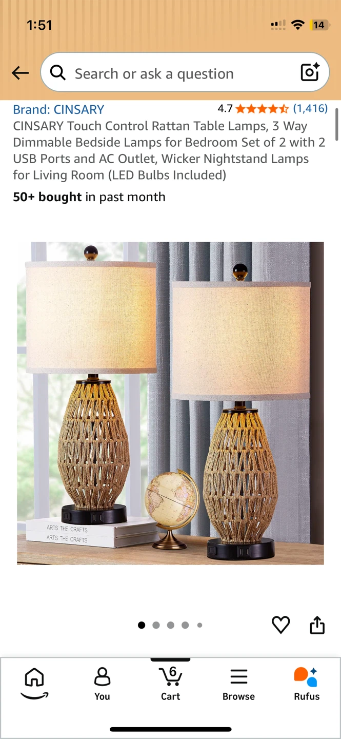 Rattan Table Lamps - Set of 2 - photo 3