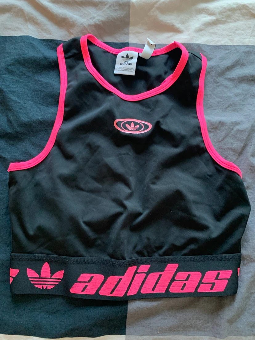 Adidas Sport Crop Top - Black & Pink - Size M
