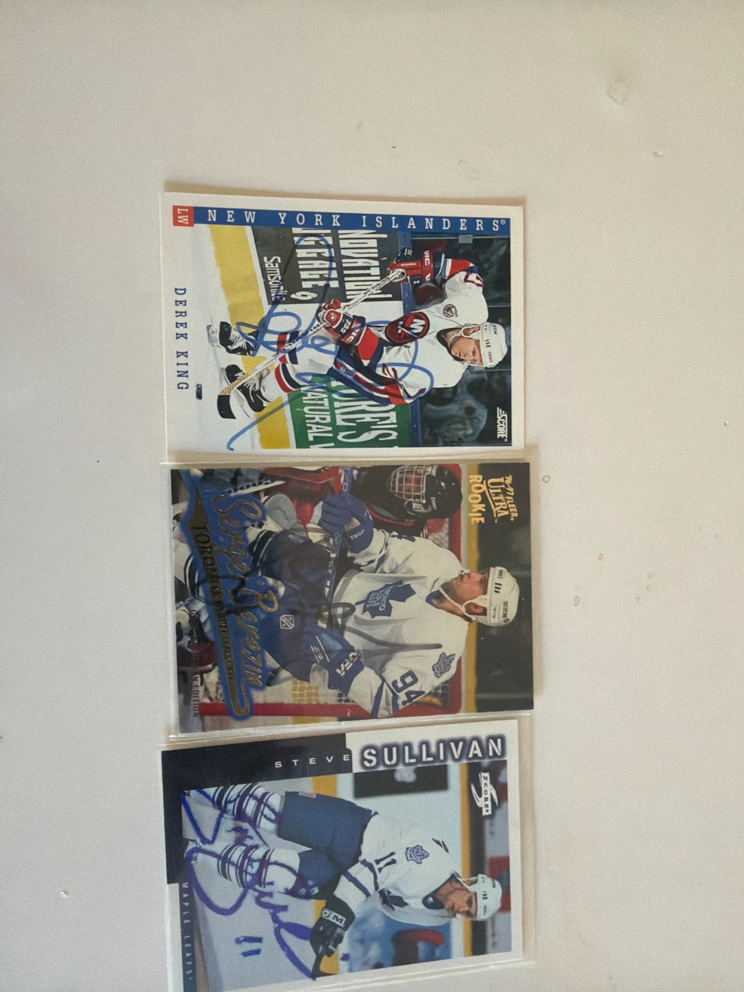 Set of 3 Autographed NHL Hockey Cards