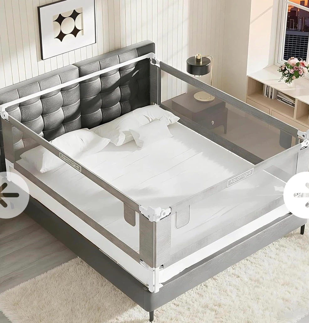 3-Pack King Size Bed Rails for Toddlers -Height Ad