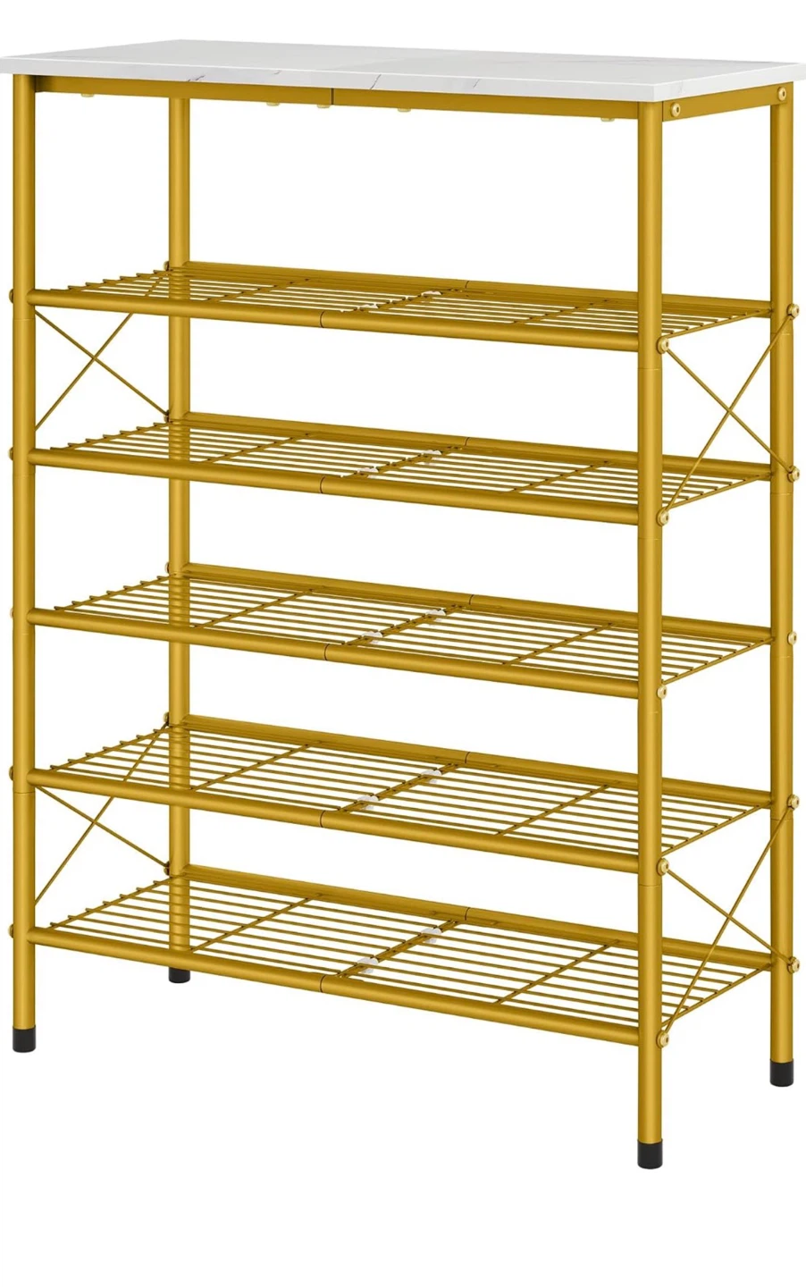 5-Tier Gold Metal Shoe Rack - photo 2