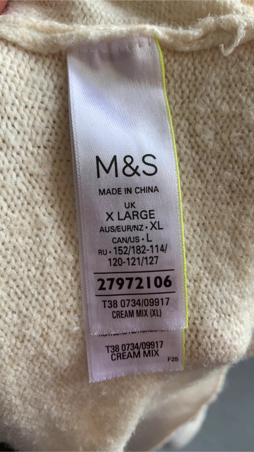 Marks & Spencer Collection Cream with Sequin Sweater - Size XL - photo 4