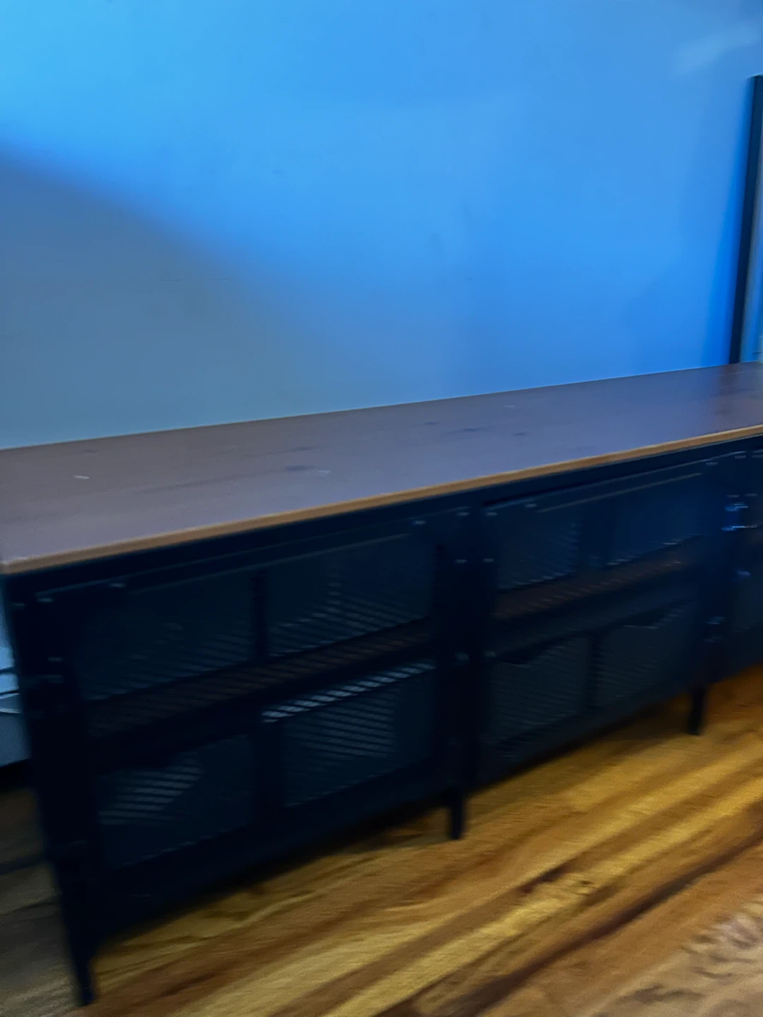 Industrial style metal and wood media console - photo 5