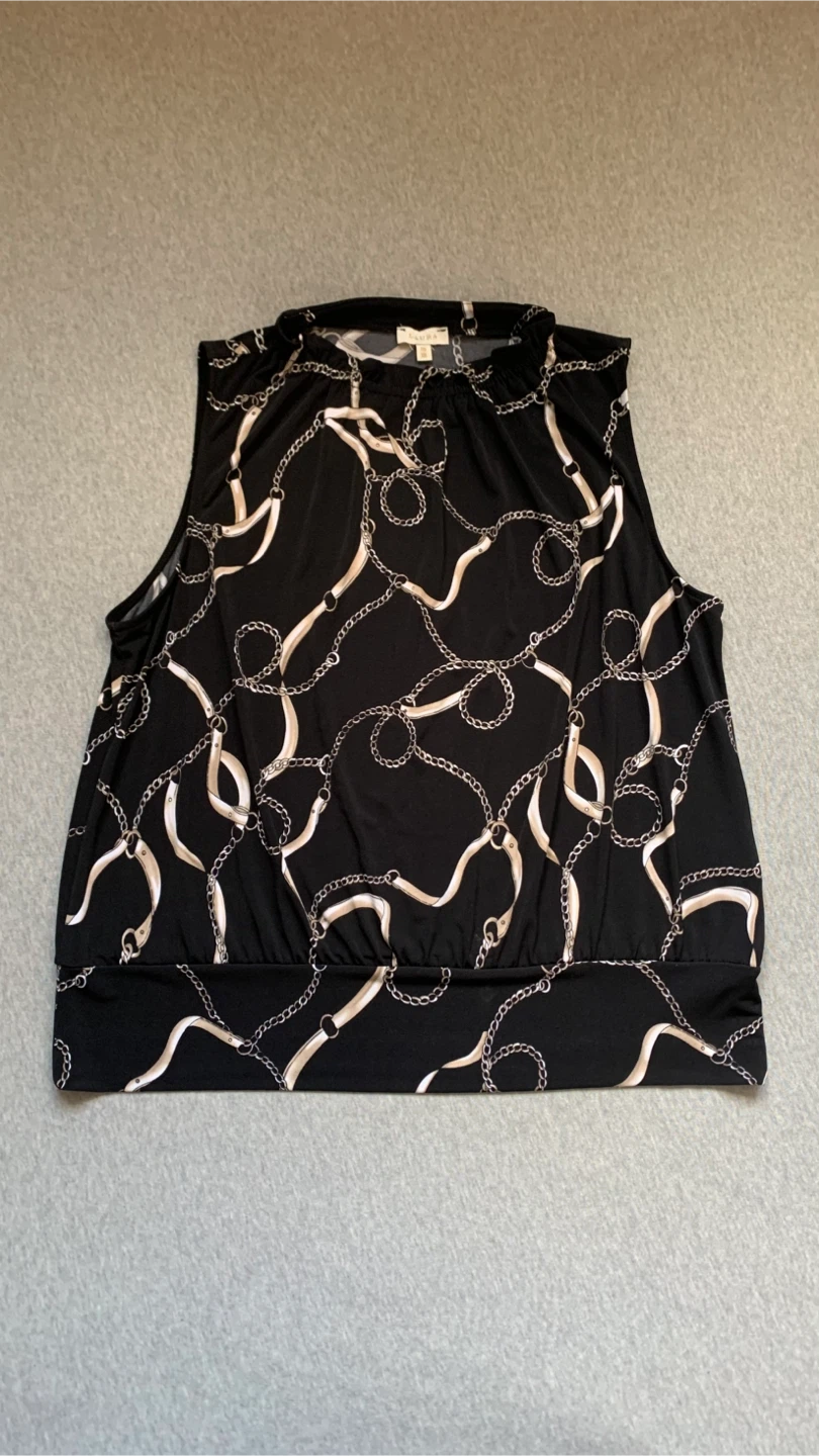 Laura Sleeveless Chain Print Top - Size XXL