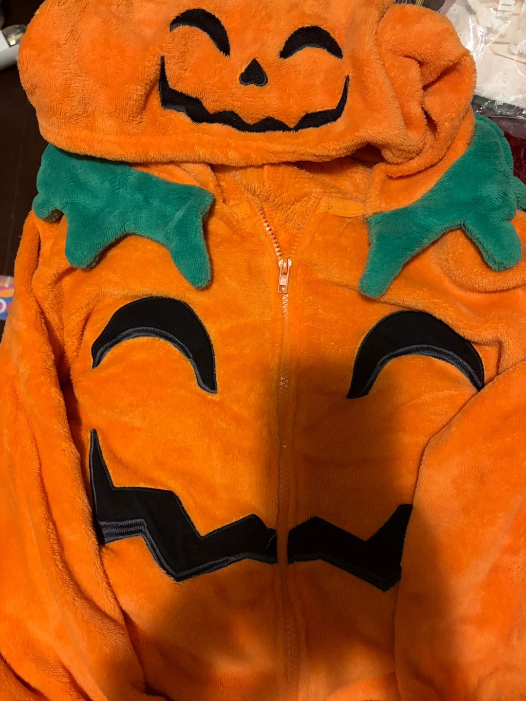 Pumpkin Plush Zip-Up Hoodie